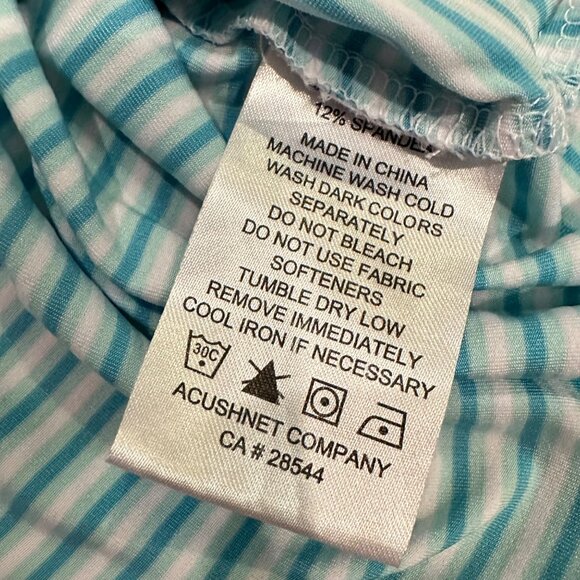 FOOTJOY FJ MENS XL TURQUOISE BLUE STRIPE GOLF POLO SHIRT DRI FIT - Picture 6 of 10